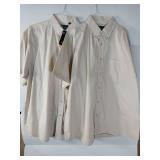 APPEARS NEW - Blue Generation Short Sleeve Button Down (Shirt XL) 2 Pack