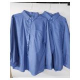 APPEARS NEW - Lady Edwards Blue Oxford Button-Down Shirt (Size XL) 2 Pack