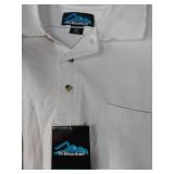 APPEARS NEW - Tri-Mountain White Polo Shirt (Size Large) 2 Pack