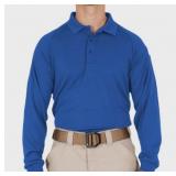 APPEARS NEW - Long Sleeve Blue Polo Shirt Made in USA (Size Large) 2 Pack