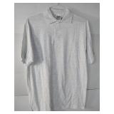 APPEARS NEW - Anvil Gray Polo Shirt (Size Large) 2 Pack