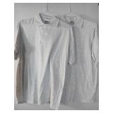 APPEARS NEW - Anvil Gray Polo Shirt (Size Large) 2 Pack