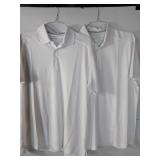 APPEARS NEW - Sport-Tek White Performance Polo Shirt (Size XL) 2 Pack