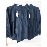 APPEARS NEW - Crystal Springs Navy Blue Button Down Shirt (Size Large) 2 Pack