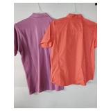 APPEARS NEW - Blue Generation Ladies Shirt Set - Pink Polo & Coral Button Down (Size Medium)
