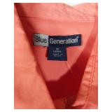 APPEARS NEW - Blue Generation Ladies Shirt Set - Pink Polo & Coral Button Down (Size Medium)
