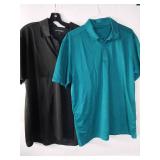 APPEARS NEW - Port Authority Polo Shirt Set- Black and Teal (Size Large)