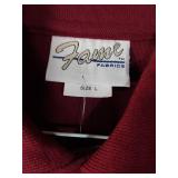 APPEARS NEW - Fame Fabrics Burgundy Polo Shirt (Size Large) 2 Pack