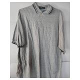 APPEARS NEW - Gray Patterned Collar Polo Shirt USA Made (Size 2XL) 2 Pack