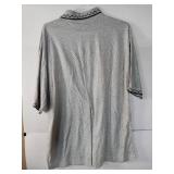 APPEARS NEW - Gray Patterned Collar Polo Shirt USA Made (Size 2XL) 2 Pack
