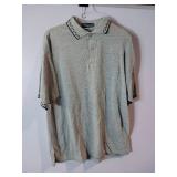 APPEARS NEW - Gray Patterned Collar Polo Shirt USA Made (Size 2XL) 2 Pack