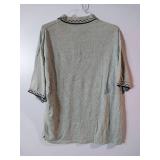 APPEARS NEW - Gray Patterned Collar Polo Shirt USA Made (Size 2XL) 2 Pack