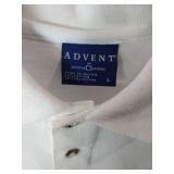 APPEARS NEW - Advent by Crystal Springs White Polo Shirt (Size Large) 2 Pack