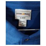 APPEARS NEW - Cotton Deluxe by Anvil Blue Polo Shirt (Size 3XL) 2 Pack