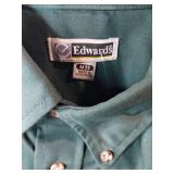 APPEARS NEW - Edwards Service Uniform Shirts - Green and Red (Size Medium) 2 Pack