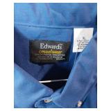 APPEARS NEW - Edwards Casualwear Button-Down Shirts, Blue & Burgundy/White Striped (Size XL) 2 Pack