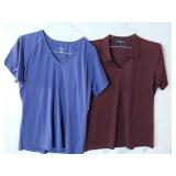 APPEARS NEW - Sport-Tek V-Neck & T-Shirts, Purple and Burgundy (Size XXL) 2 Pack