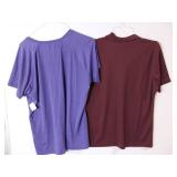 APPEARS NEW - Sport-Tek V-Neck & T-Shirts, Purple and Burgundy (Size XXL) 2 Pack