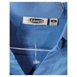 APPEARS NEW - Edwards Ladies Long Sleeve Button-Down Shirts, Blue & Light Blue. (Size Medium) 2 Pack