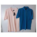 APPEARS NEW - Blue Generation Ladies Polo Shirts, Pink & Blue (Size XL) Set of 2