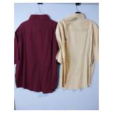 APPEARS NEW - Tri -Mountain Button Down Shirts, Burgundy and Cream. (Size XL) 2 Pack
