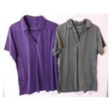 APPEARS NEW - Port Authority Ladies Polo Shirts,  Purple & Gray (Size XXL) 2 Pack