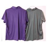 APPEARS NEW - Port Authority Ladies Polo Shirts,  Purple & Gray (Size XXL) 2 Pack