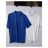 APPEARS NEW - Sport-Tek Performance Polo Shirts, Blue & White (Size XL) 2 Pack