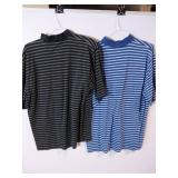 APPEARS NEW - Ashworth Striped Golf Polo Shirts (Size XL)- Set of 2
