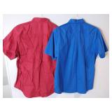 APPEARS NEW - Port Authority Button Down Shirts, Red & Blue . (Size Medium) 2 Pack