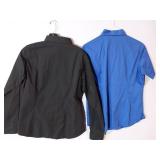 APPEARS NEW - Harriton Button-Down Shirts Black & Royal Blue.(Size Medium) 2 Pack