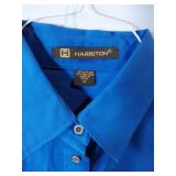 APPEARS NEW - Harriton Button-Down Shirts Black & Royal Blue.(Size Medium) 2 Pack