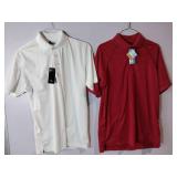 APPEARS NEW - Blue Generation Polo Shirt Set,  Red & White. (Size Small) 2 Pack