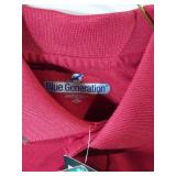 APPEARS NEW - Blue Generation Polo Shirt Set,  Red & White. (Size Small) 2 Pack