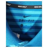 APPEARS NEW - Nike Golf Dri-Fit Blue Striped Polo Shirt (Size XL)