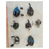 7 random reels 5 out of 7 spin when cranked Zebco Fishing Reel Collection shakespearreels Shimano