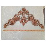 Copper Floral Branch Wall Decoration painted pot metal Victorian era architecture salvage