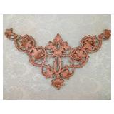 Copper Floral Branch Wall Decoration painted pot metal Victorian era architecture salvage