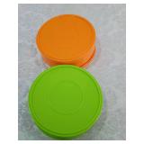 Tupperware Round Containers with Black Insert Trays
