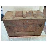 1800s Metal-Clad Wooden Travel Trunk