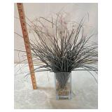 Modern Artificial Grass Arrangement with Pink Flowers