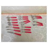 Red Handle Flatware Set