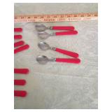 Red Handle Flatware Set