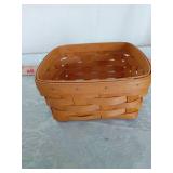 Longaberger Handwoven Square Basket and round basket
