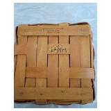 Longaberger Handwoven Square Basket and round basket