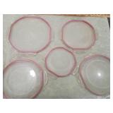 Sterilite Pink Trim Octagonal Plates lids