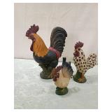 Decorative Rooster Figurine Set