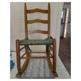 Traditional Ladder Back Chair with Woven Seat
