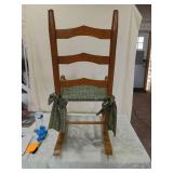 Traditional Ladder Back Chair with Woven Seat