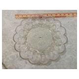 Clear Glass Hobnail Shell Shaped Dish